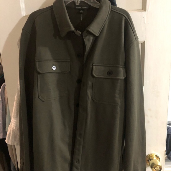 Mens French Terry Shirt Jacket 
